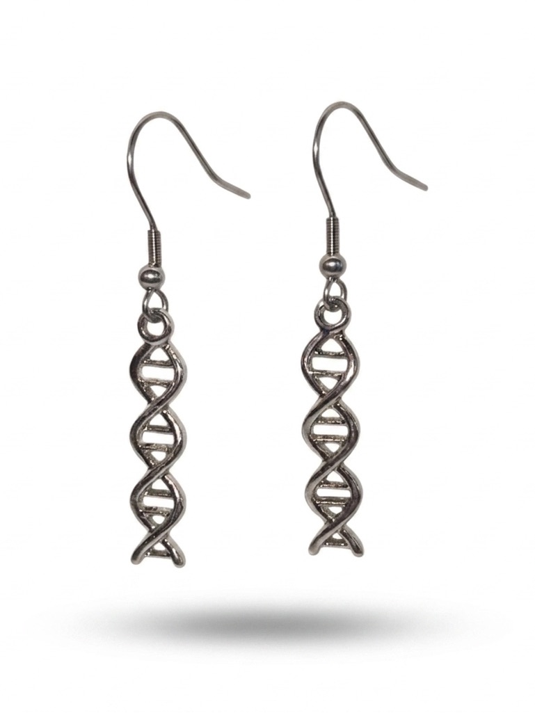 Silver Dna Helix Earrings